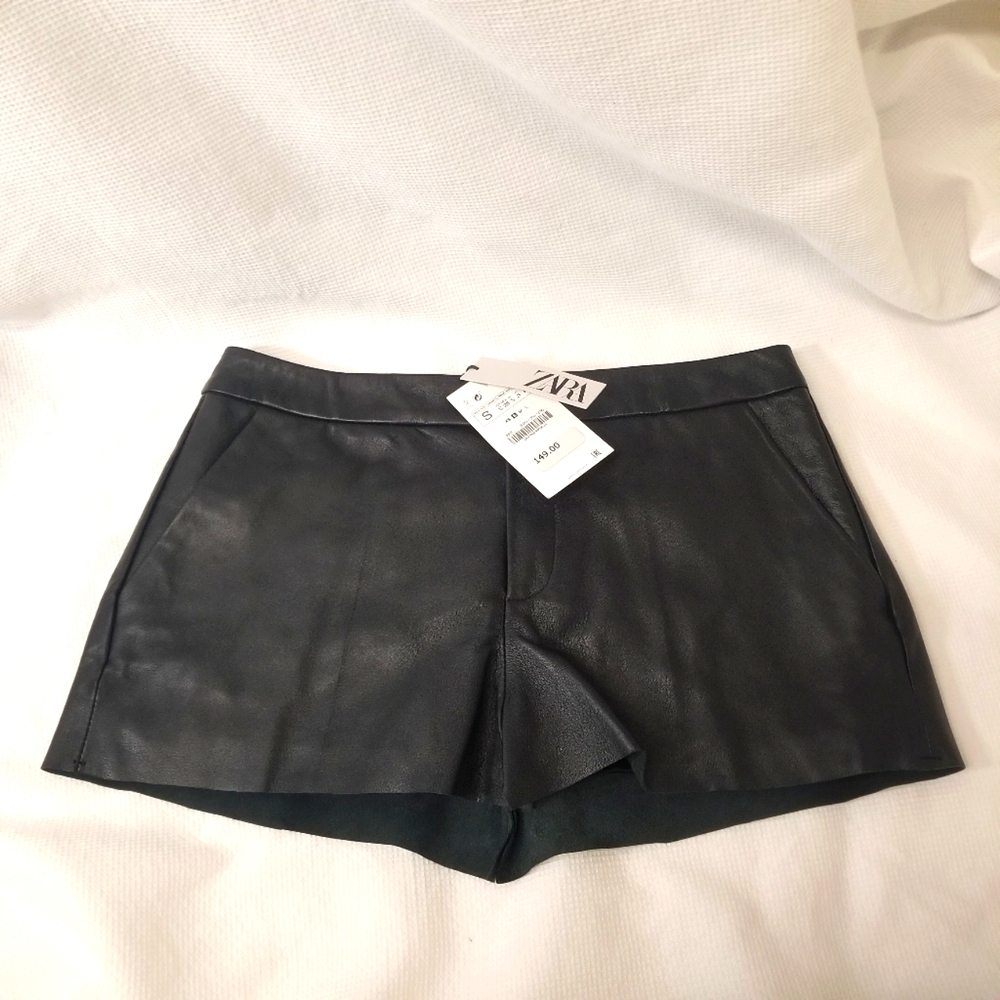 NWT Zara Leather Mini Shirt